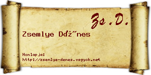 Zsemlye Dénes névjegykártya