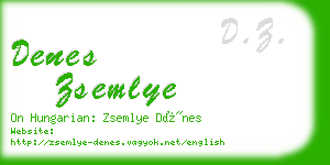 denes zsemlye business card